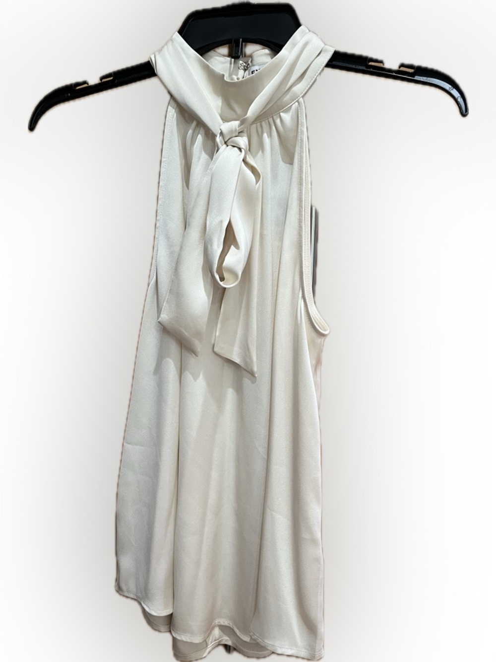 Express Cream Tie-Neck Sleeveless Halter S